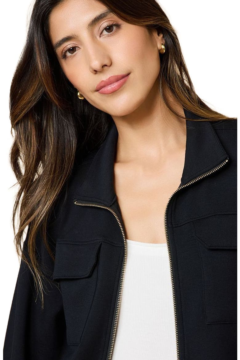 DreamTech Double Zip Bomber Jacket, Alternate, color, Black