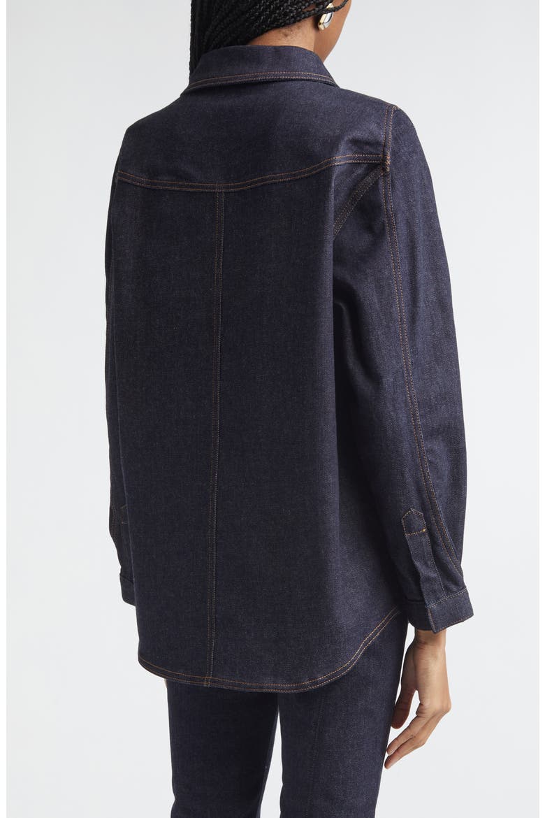 La Chemise Amelo de-Nîmes Denim Button-Up Shirt, Alternate, color, DARK NAVY