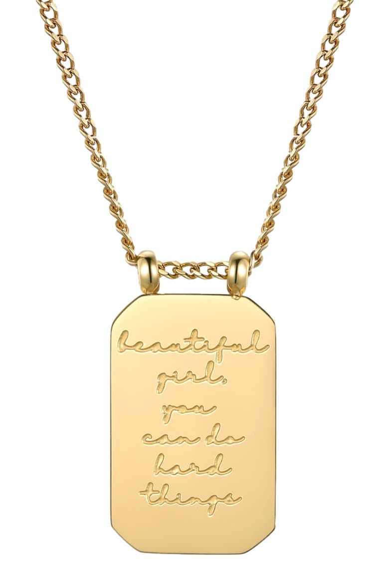 Beautiful Girl, You Can Do Hard Things - Necklace, Main, color, Yellow Gold