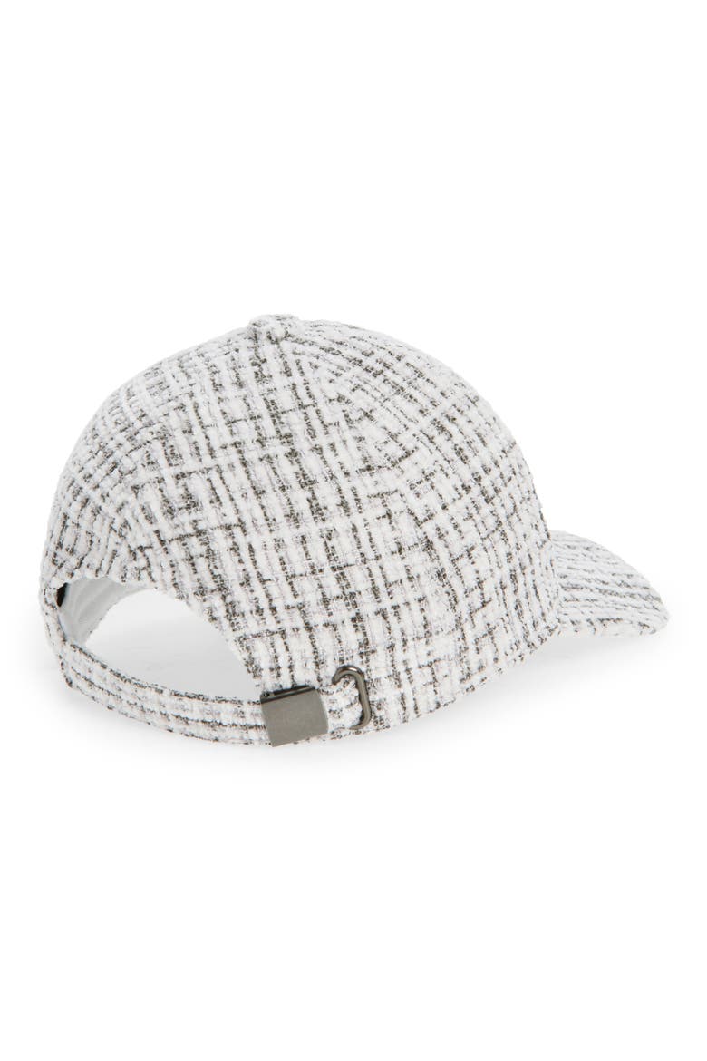 Tweed Baseball Cap, Alternate, color, WHITE/ BLACK