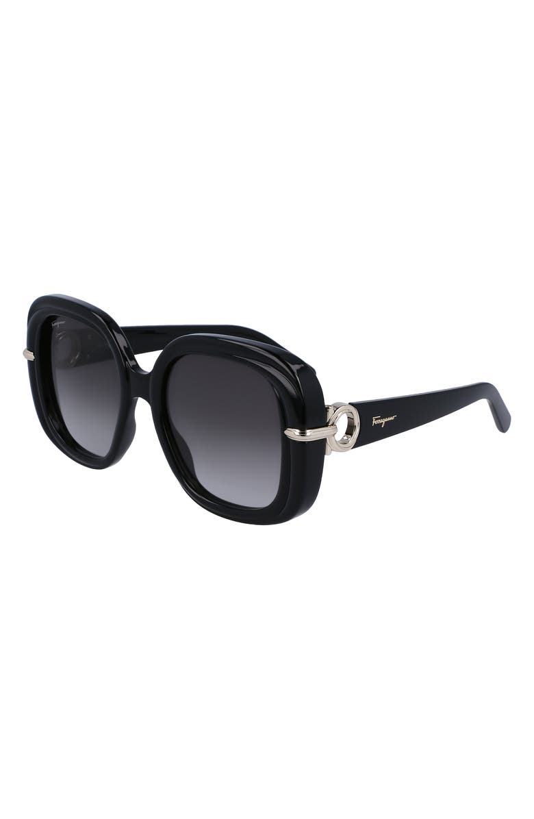 FERRAGAMO 54mm Gradient Rectangular Sunglasses, Alternate, color, 