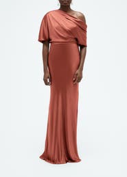 Amsale Liquid Satin Slouch Gown