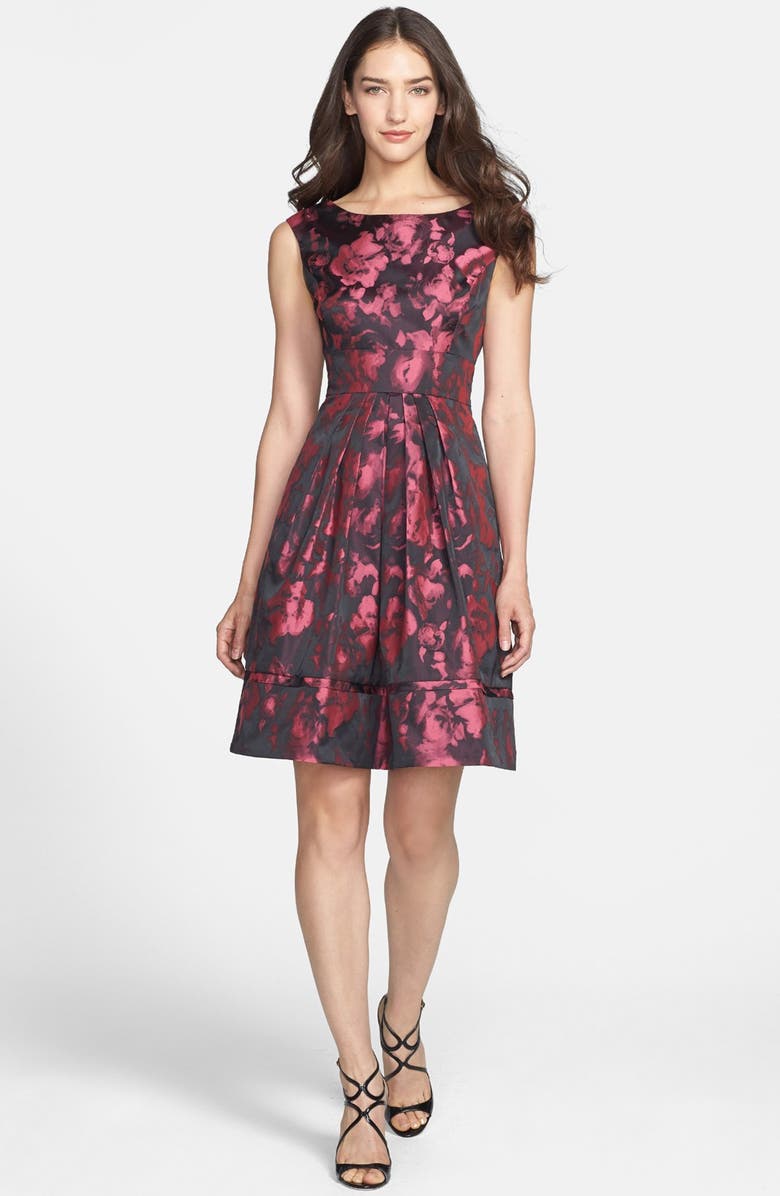 Eliza J Jacquard Fit & Flare Dress, Main, color, 