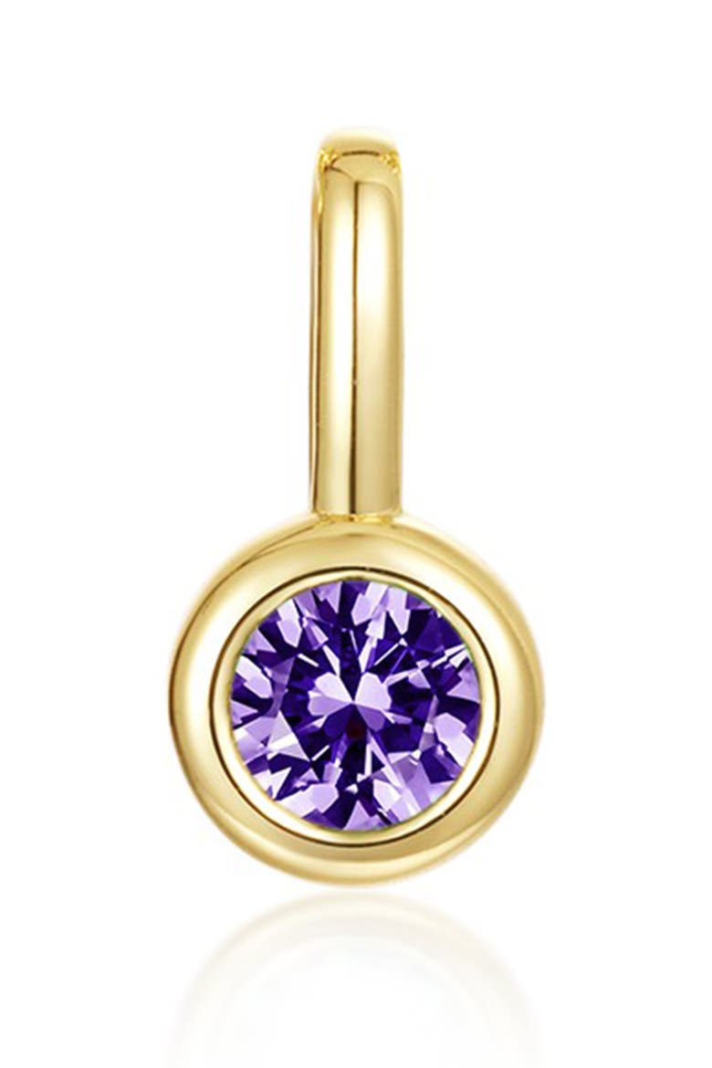 Bezel Birthstone Charm Pendant, Main, color, FEBRUARY - PURPLE