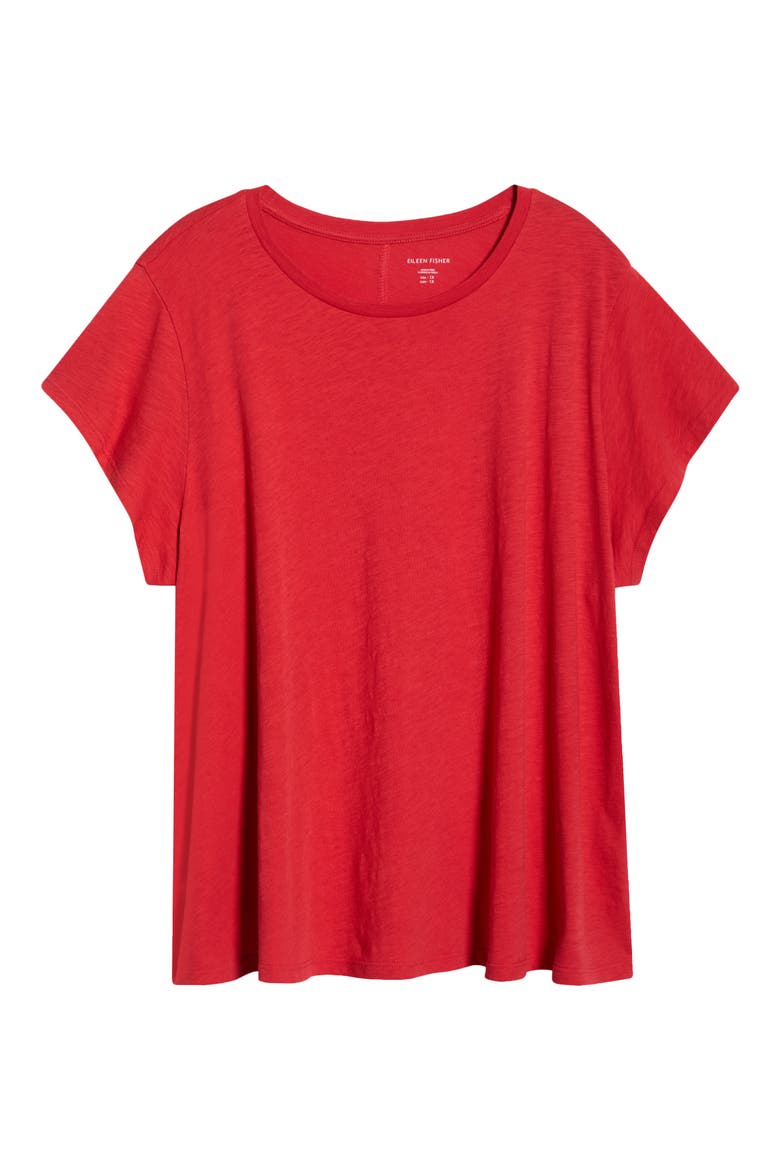Crewneck Organic Cotton T-Shirt, Alternate, color, GRENADINE