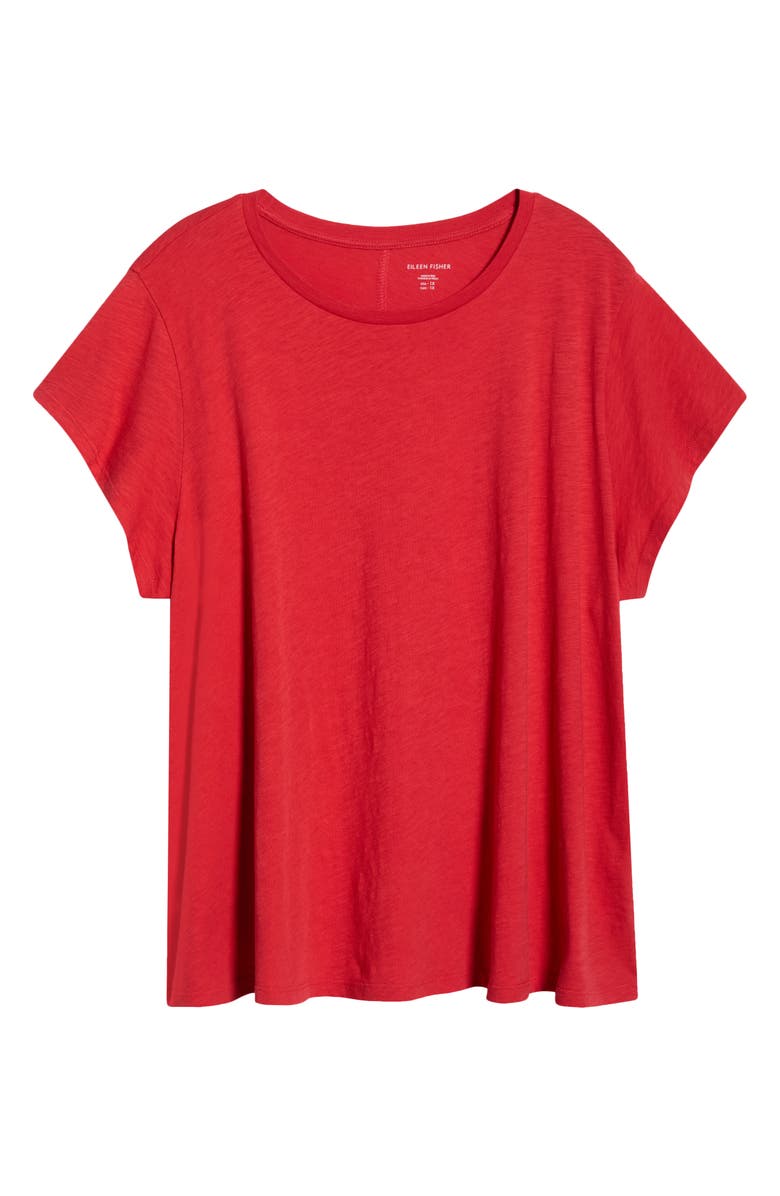 Eileen Fisher Crewneck Organic Cotton T-Shirt, Main, color, Grenadine