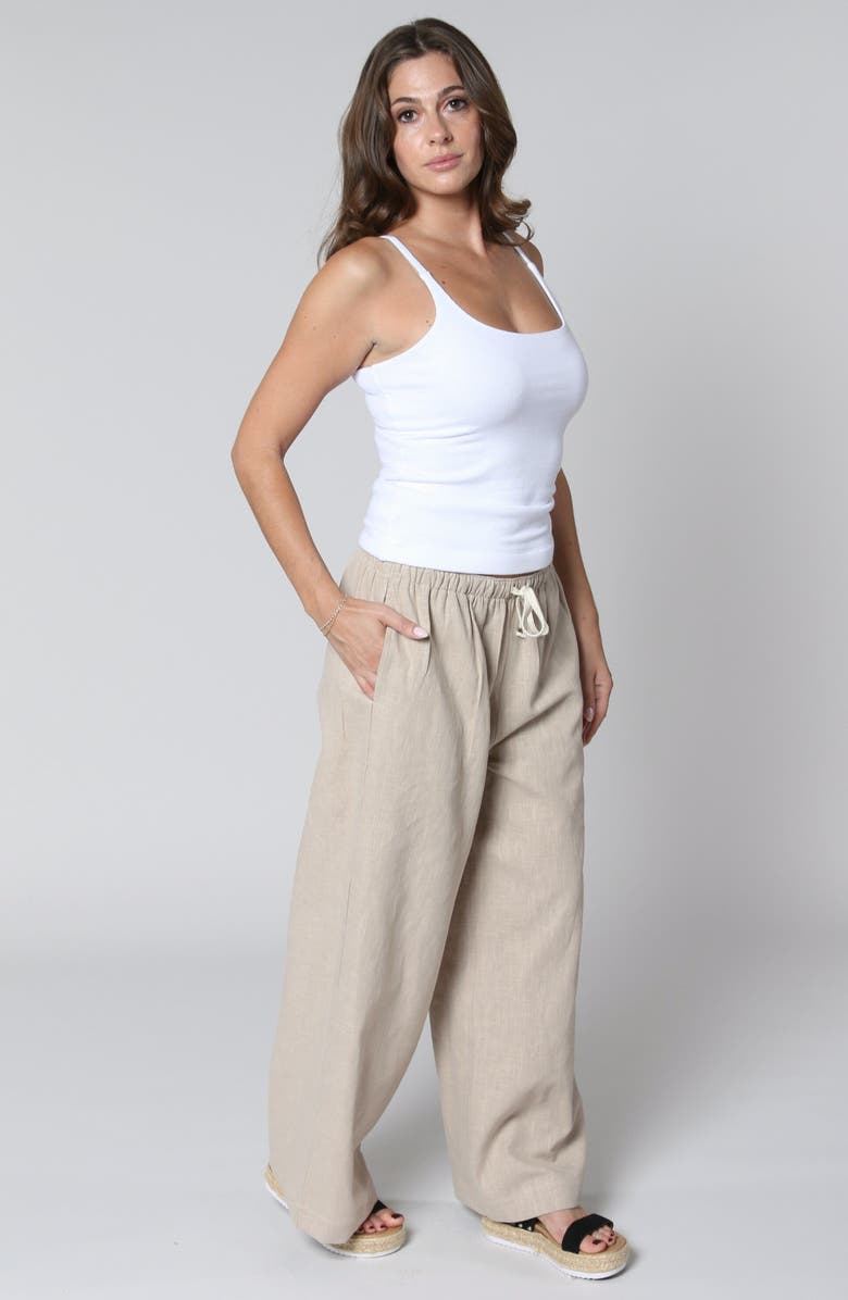 LEISURE LAB Linen Palazzo Pant, Alternate, color, Terracota