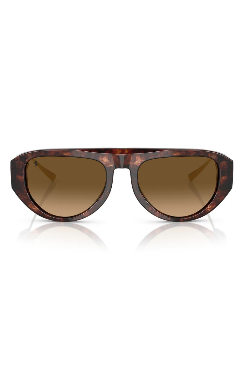 Scuderia Ferrari 55mm Pilot Sunglasses, Main, color, Havana Caramel / Brown Polar