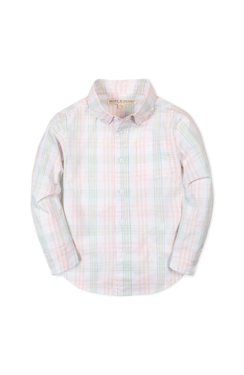 Hope & Henry Kids' Organic Long Sleeve Stretch Poplin Shirt, Main, color, Chateau Plaid