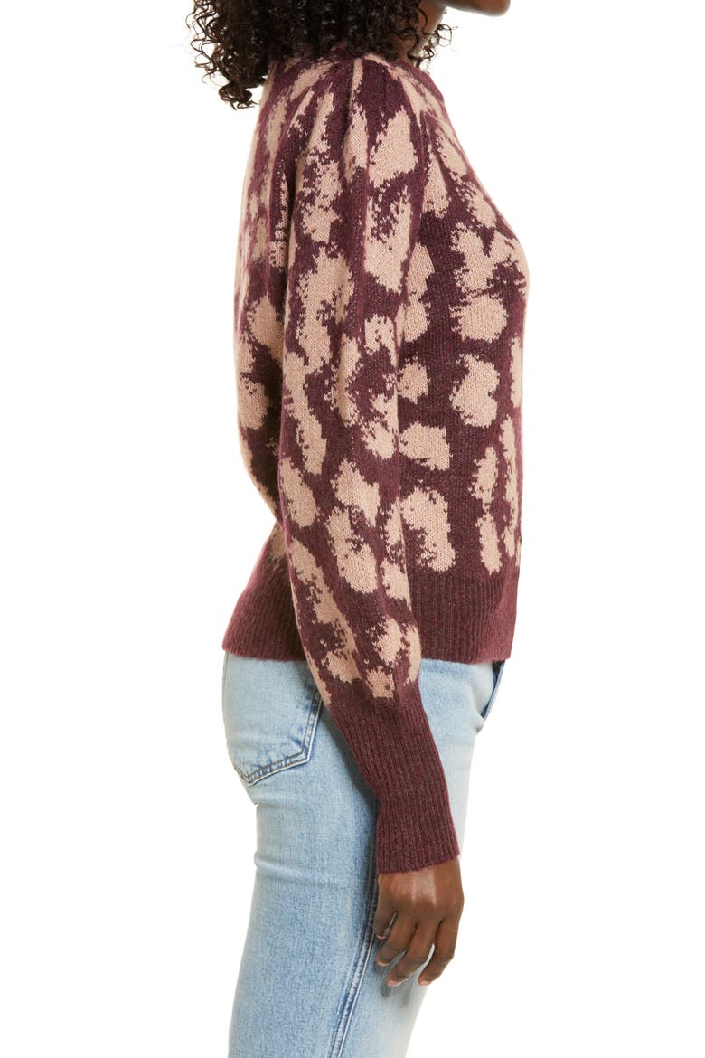 Tari Leopard Spot Jacquard Sweater, Alternate, color, PORT ROYALE