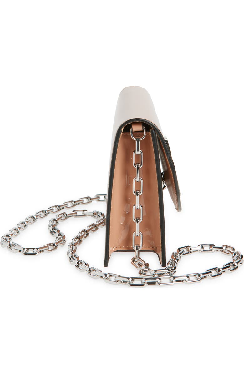 Christian Louboutin Loubi54 Patent Leather Clutch, Alternate, color, Nude/ Silver