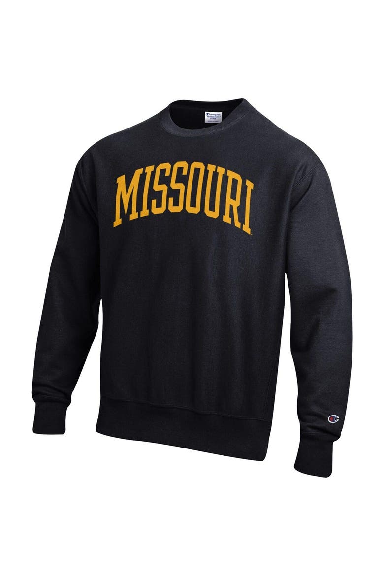 Men's Champion Black Missouri Tigers Arch Reverse Weave Pullover Sweatshirt, Alternate, color, Black
