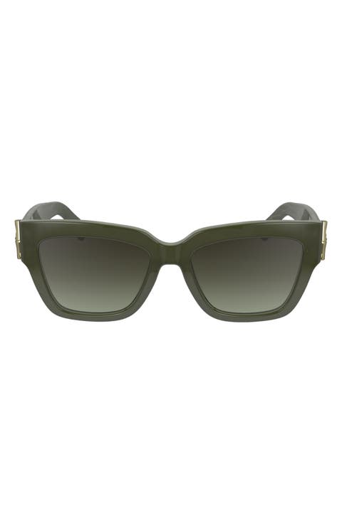 53mm Gradient Modified Rectangular Sunglasses