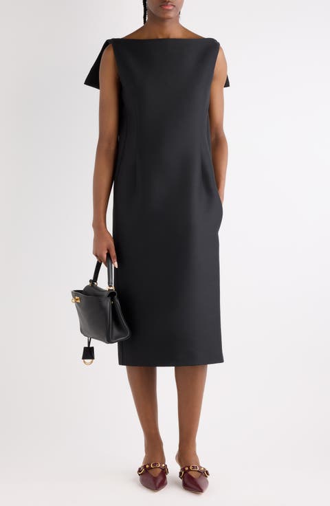 Wool & Silk Vareuse Midi Dress