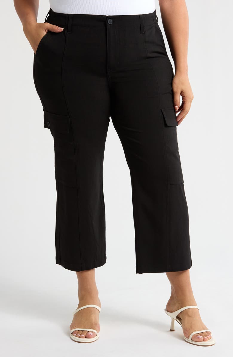 Liverpool Los Angeles High Waist Crop Straight Leg Cargo Pants, Main, color, 