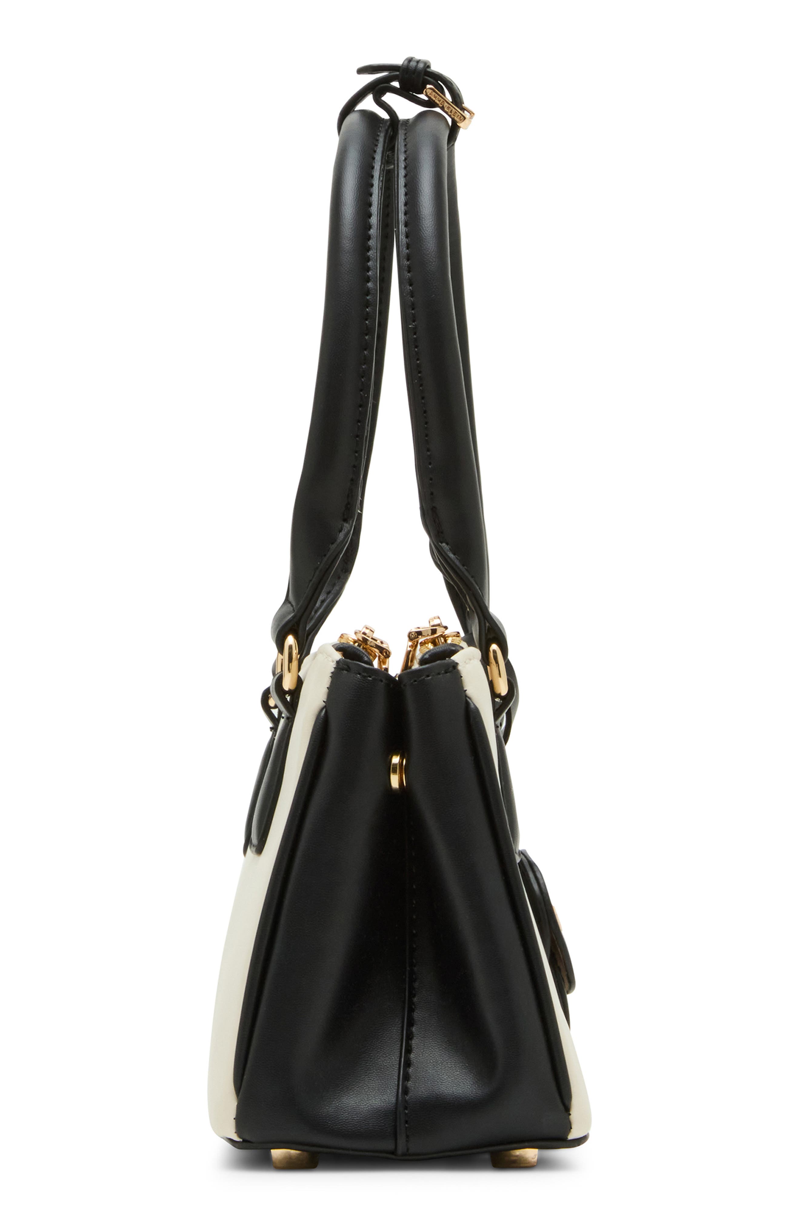 Anne Klein Mini Satchel Bag, Alternate, color, Parchment/Black