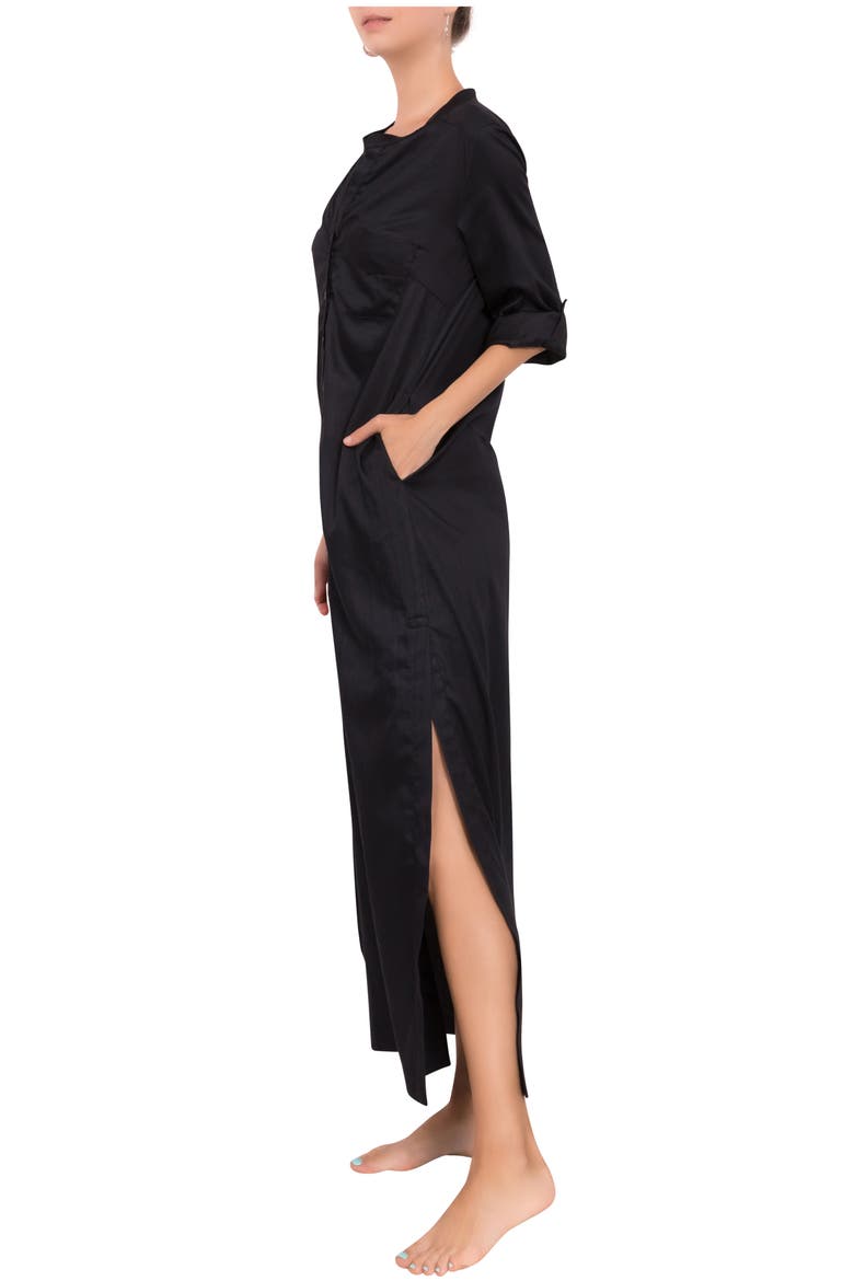 Tracey Cotton Caftan, Alternate, color, BLACK
