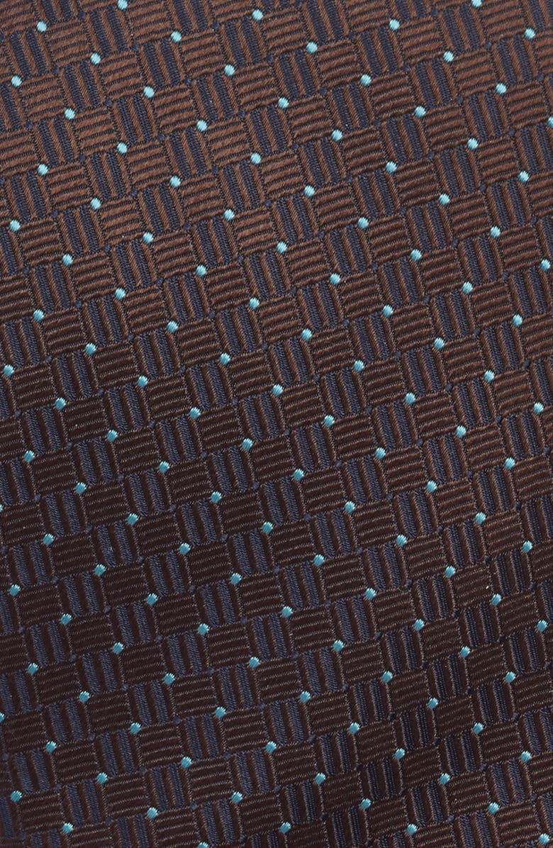 Canali Geometric Silk Tie, Alternate, color, Dark Brown