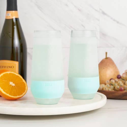 Host Champagne Freeze Cooling Cup Set Of 2 In Tinted Seafoam