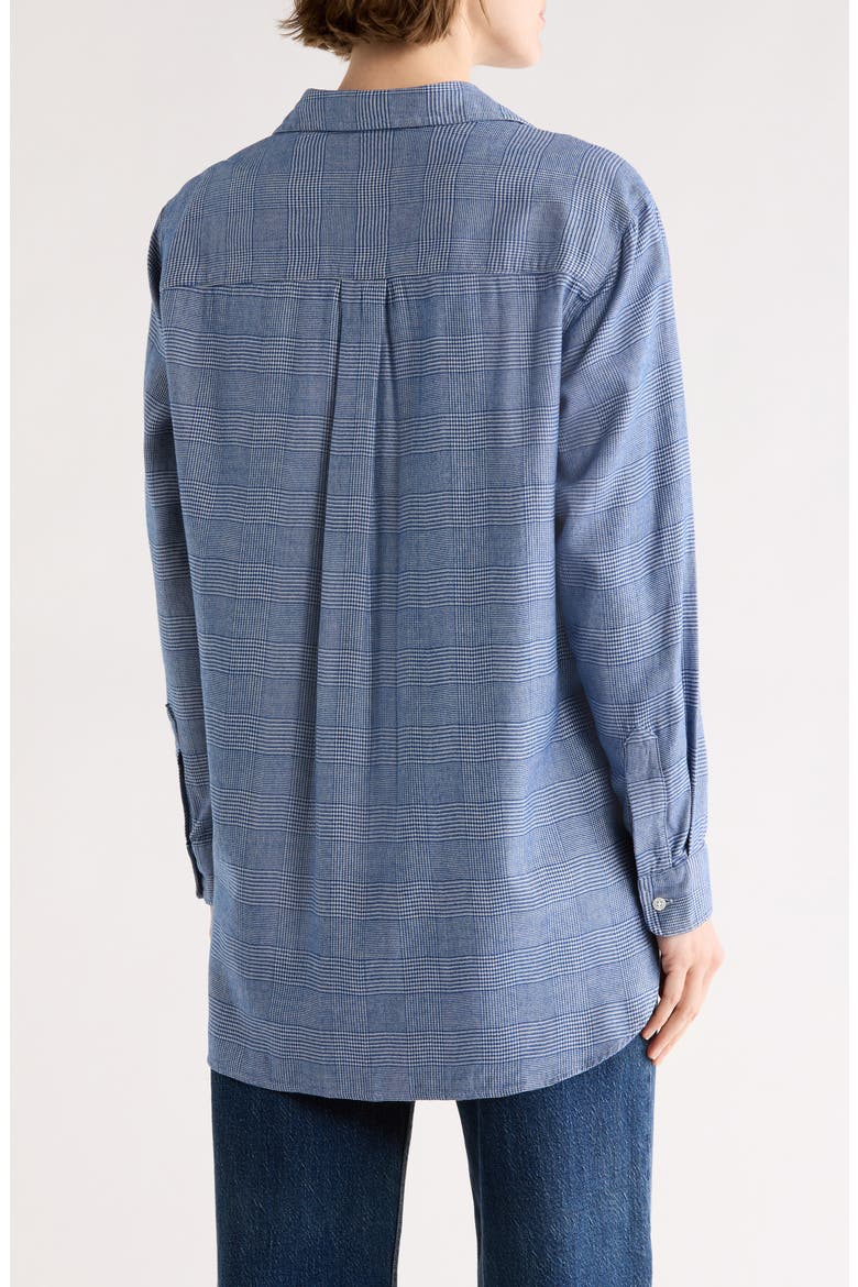 Relaxed Fit Cotton Button-Up Shirt, Alternate, color, BLUE GREY PLAID