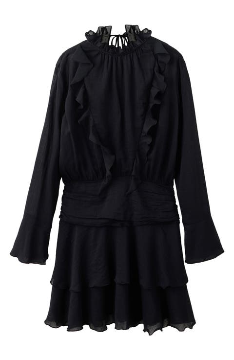 Ruffle Long Sleeve Minidress