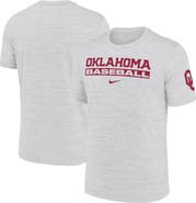 Nike Men's Nike Ash Oklahoma Sooners Velocity Baseball Wordmark Stack Performance T-Shirt