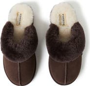 FIRESIDE BY DEARFOAMS Sydney Water Resistant Genuine Shearling Scuff Slipper - Wide Width Available
