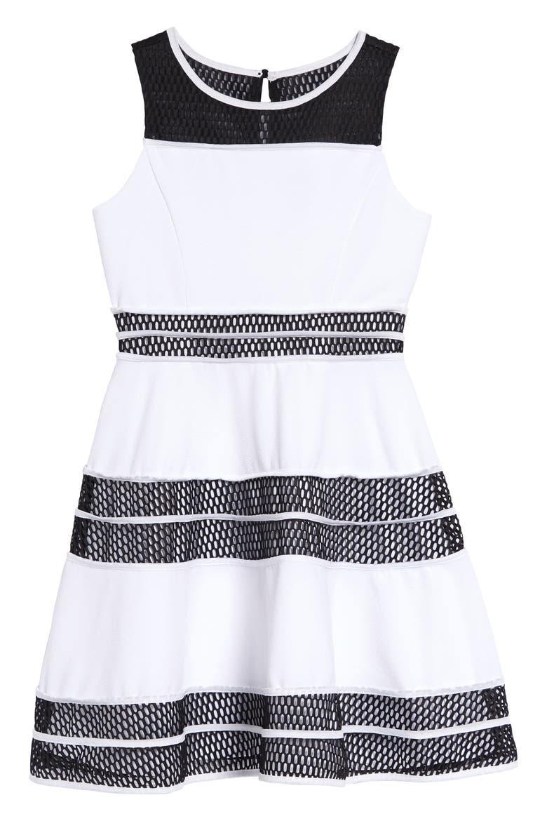 Sleeveless Skater Dress, Main, color, WHITE