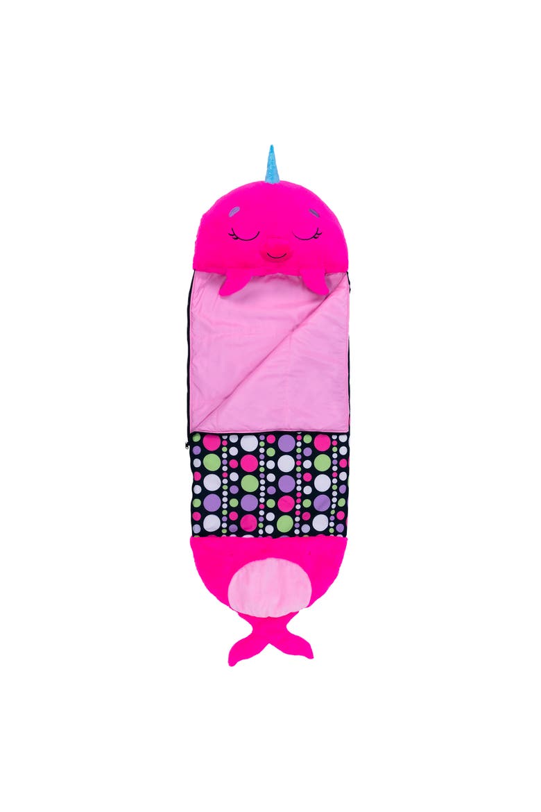 Pillow & Sleepy Sack, Large Neil The Pink Narwhal 7+, Main, color, Pink