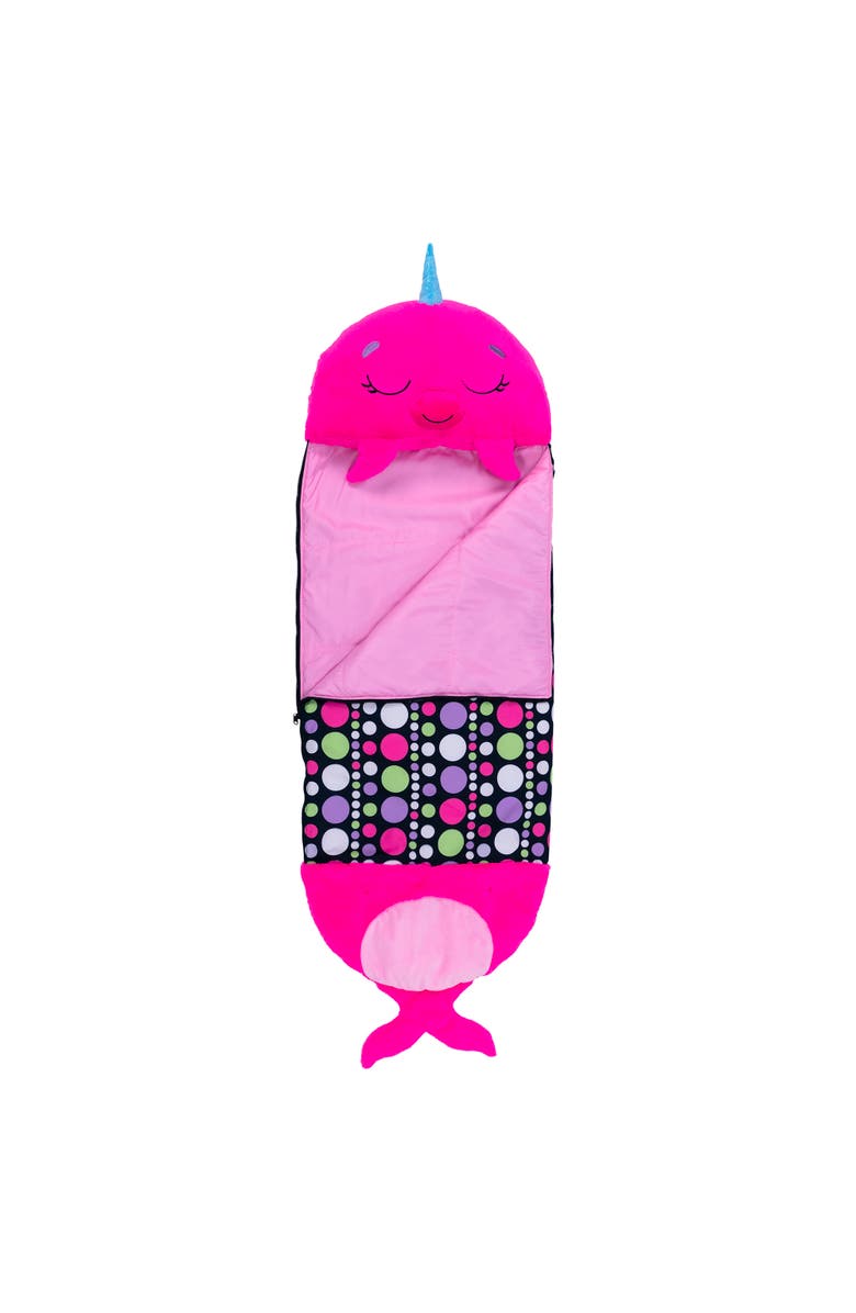 Happy Nappers Pillow & Sleepy Sack, Large Neil The Pink Narwhal 7+, Main, color, Pink