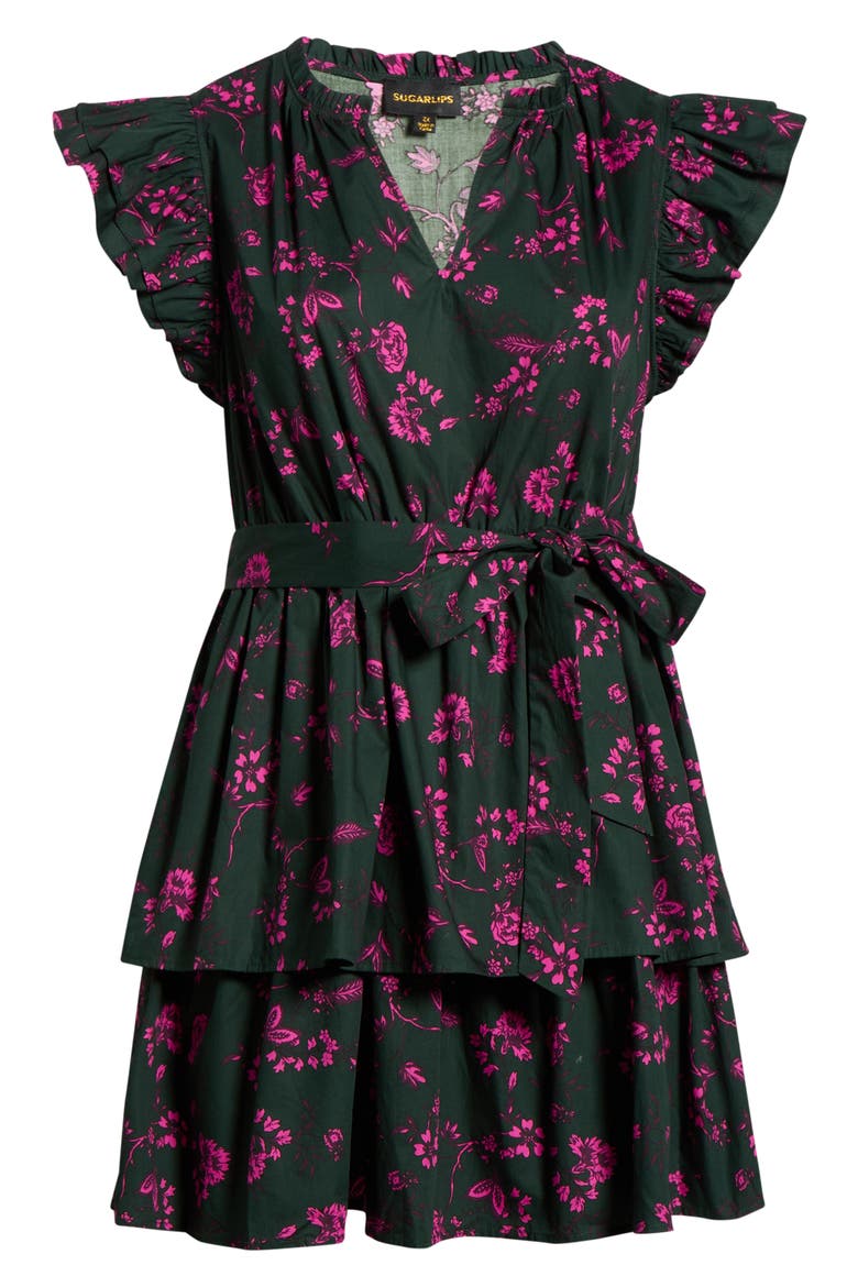 Close To You Marisol Tiered Dress, Alternate, color, FOREST-PINK