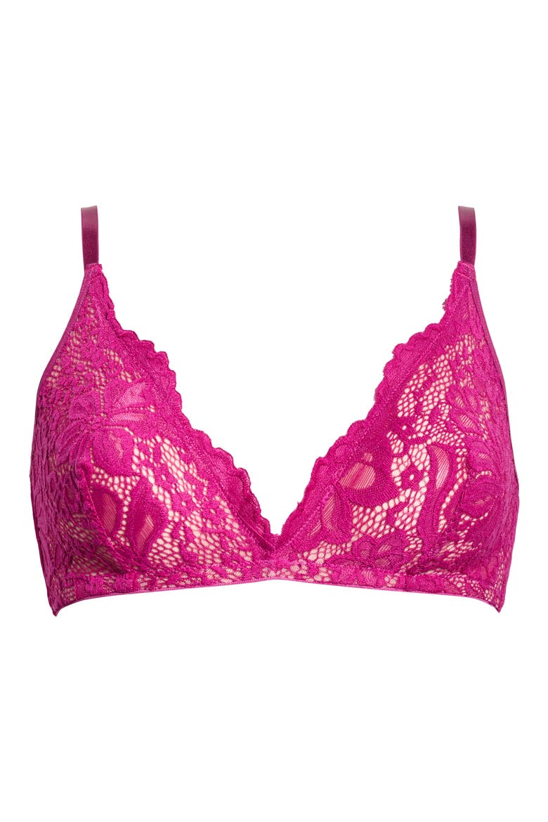 Floral Lace Triangle Bralette, Alternate, color, BOYSENBERRY