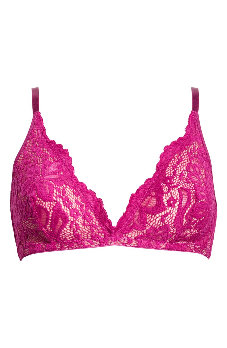 KILO BRAVA Floral Lace Triangle Bralette, Alternate, color, Boysenberry