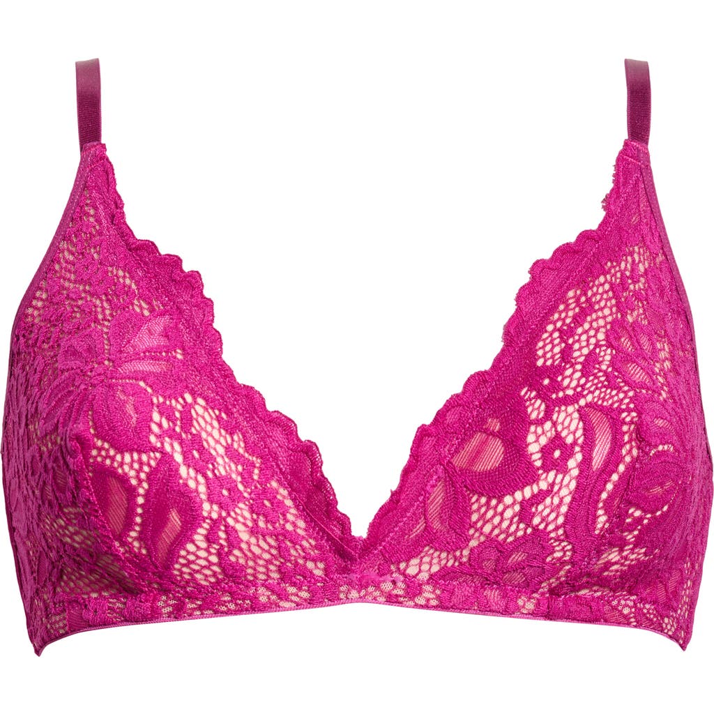 Kilo Brava Floral Lace Triangle Bralette In Purple