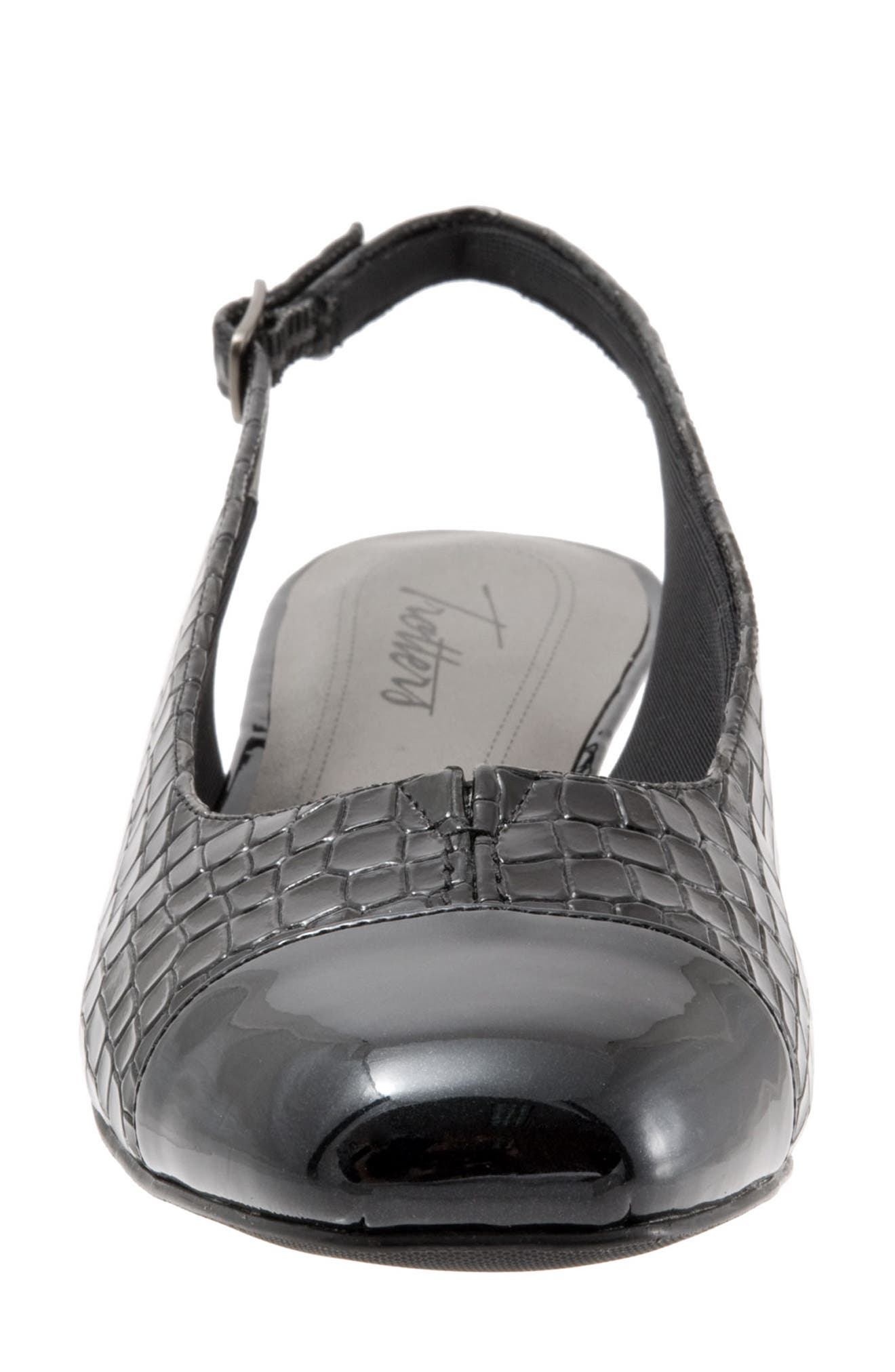 Trotters 'Dea' Slingback, Alternate, color, Black Croco