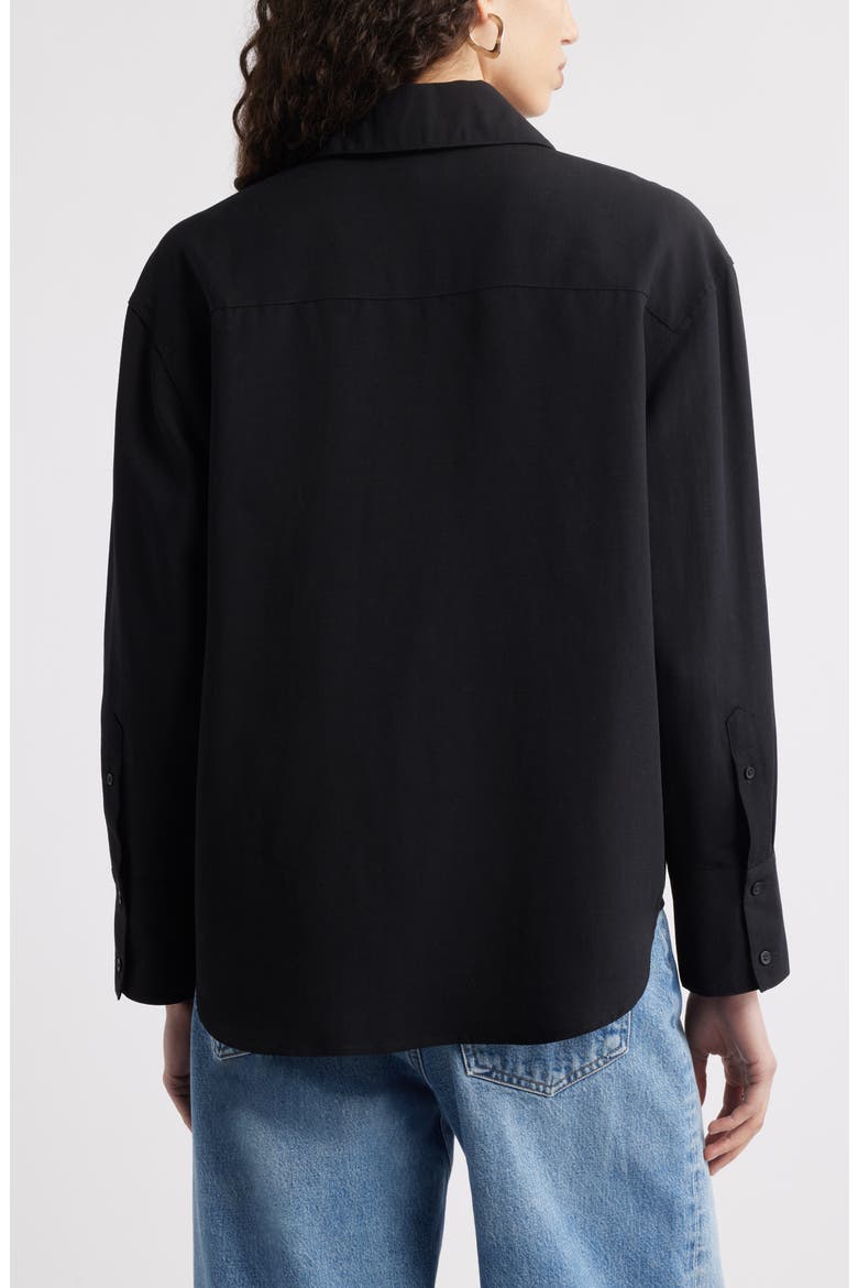 Button-Up Shirt, Alternate, color, BLACK