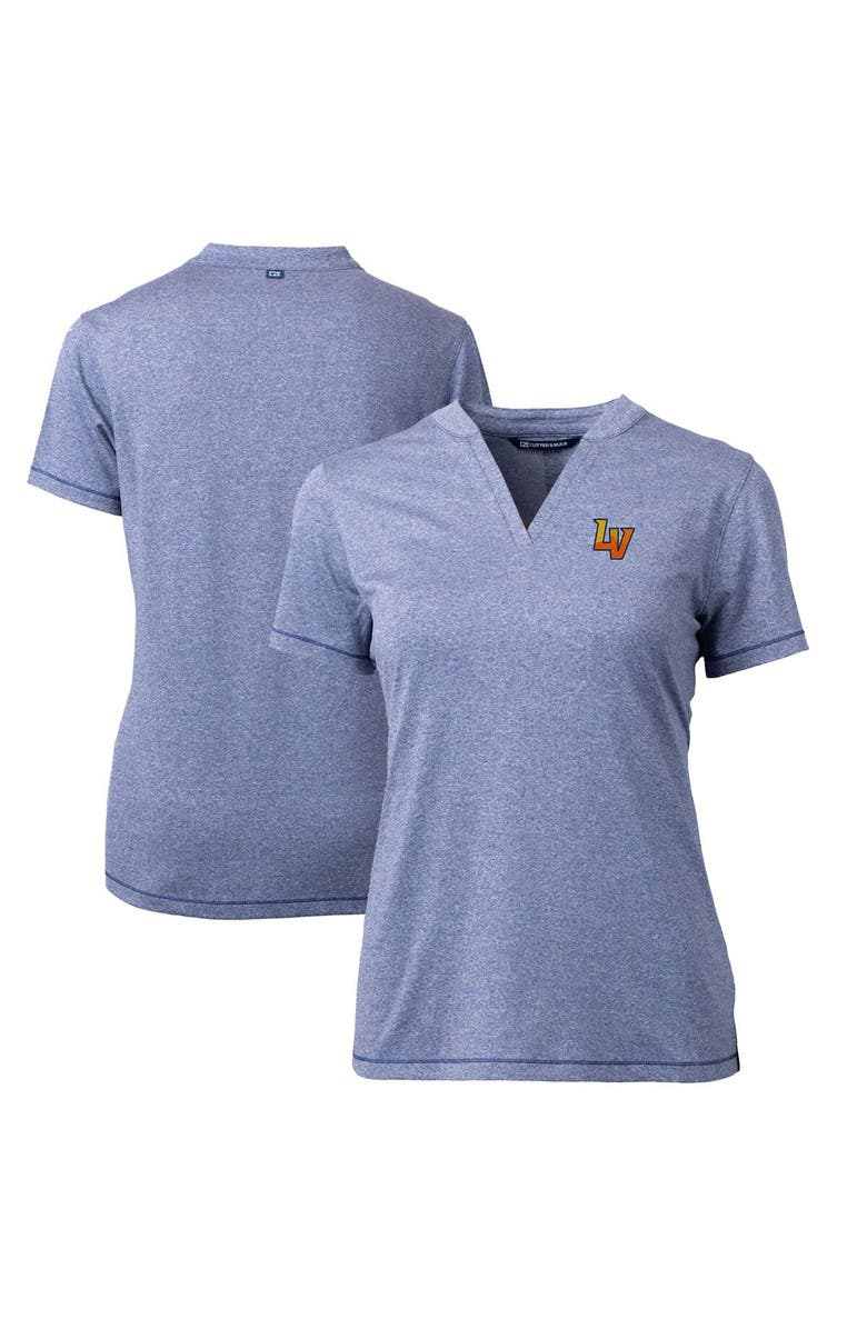 Cutter & Buck Women's Cutter & Buck  Heather Navy Las Vegas 51s Forge DryTec Heathered Stretch Blade Top, Main, color, 