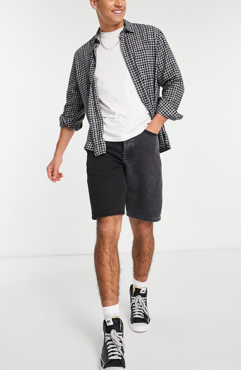 Topman Straight Leg Denim Shorts, Alternate, color,