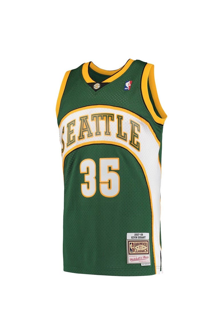 Men's Mitchell & Ness Kevin Durant Green Seattle SuperSonics Hardwood Classics Swingman Jersey, Alternate, color, Green