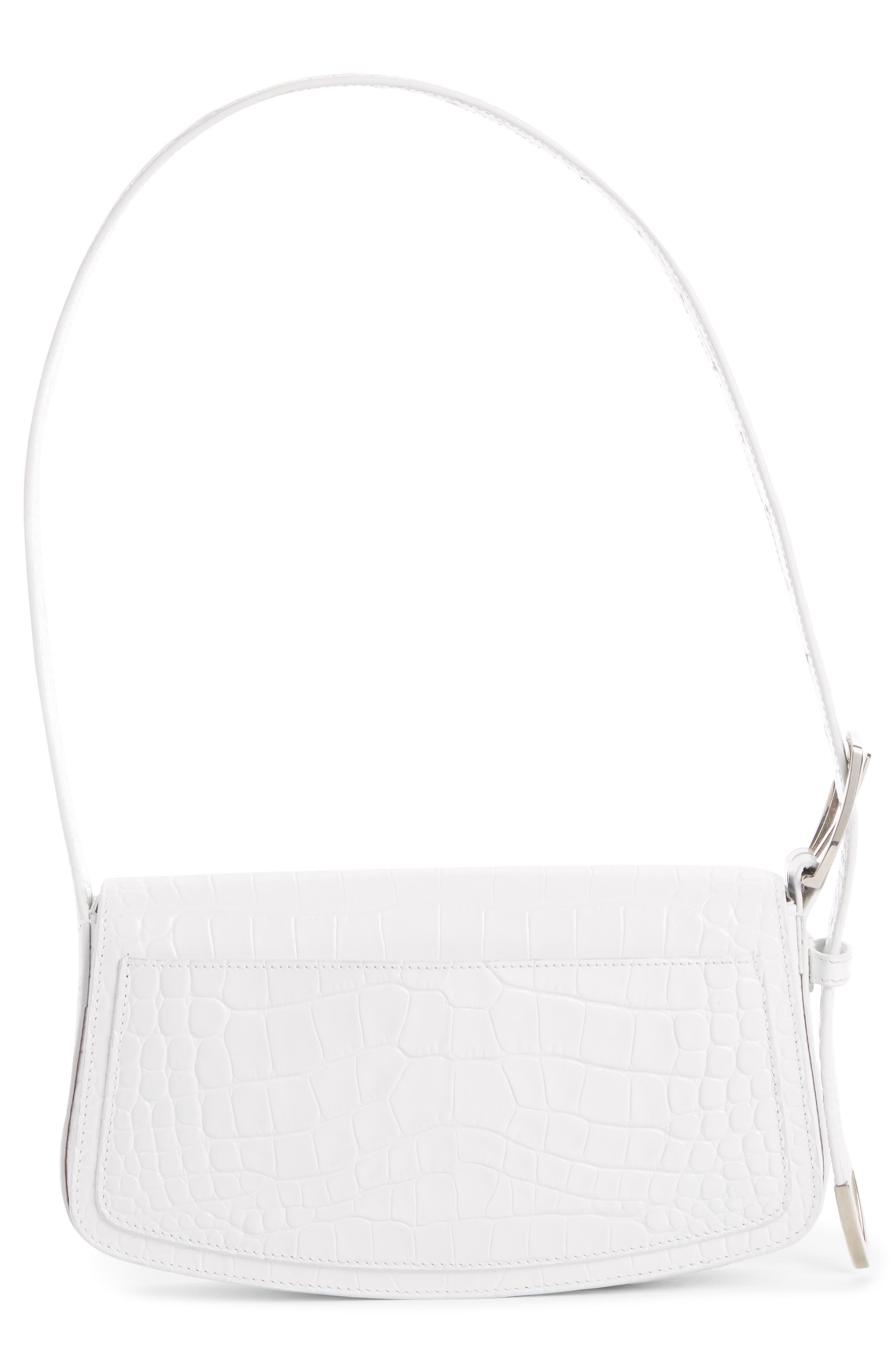 Balenciaga Ghost Sling Croc Embossed Leather Shoulder Bag, Alternate, color, 
