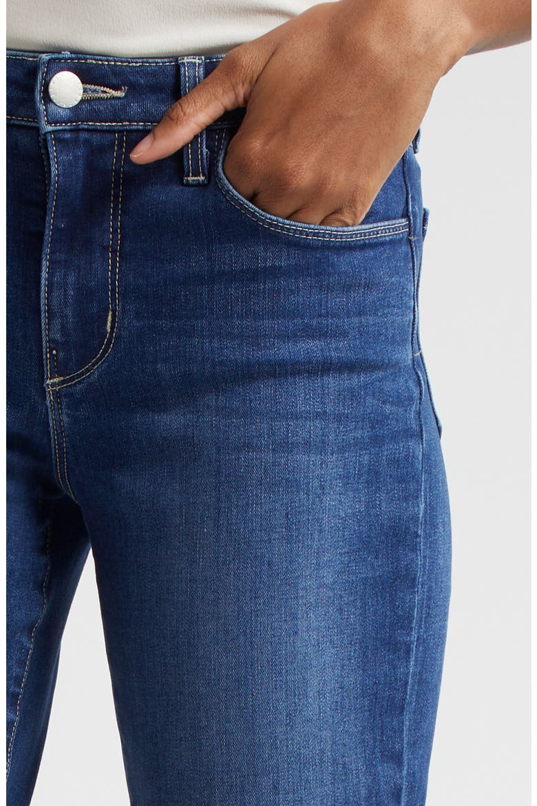 Ruth High Waist Raw Hem Straight Leg Jeans, Alternate, color, MARLIN
