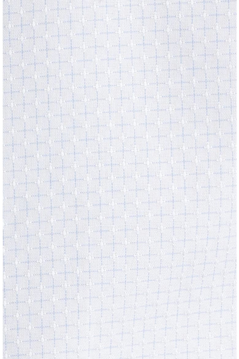 Slim Fit Geometric Pattern Cotton Dobby Dress Shirt, Alternate, color, WHITE/ SKY