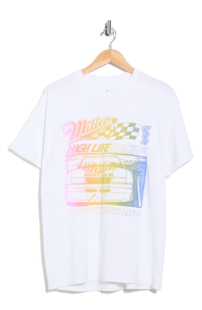 Junk Food High Life Race Graphic T-Shirt, Alternate, color, White