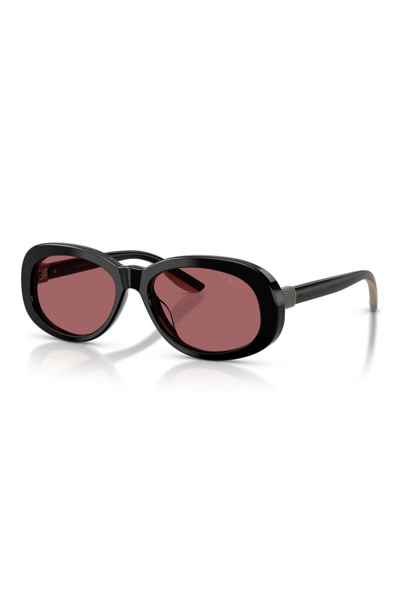 Claire 55mm Polarized Irregular Sunglasses, Alternate, color, BLACK