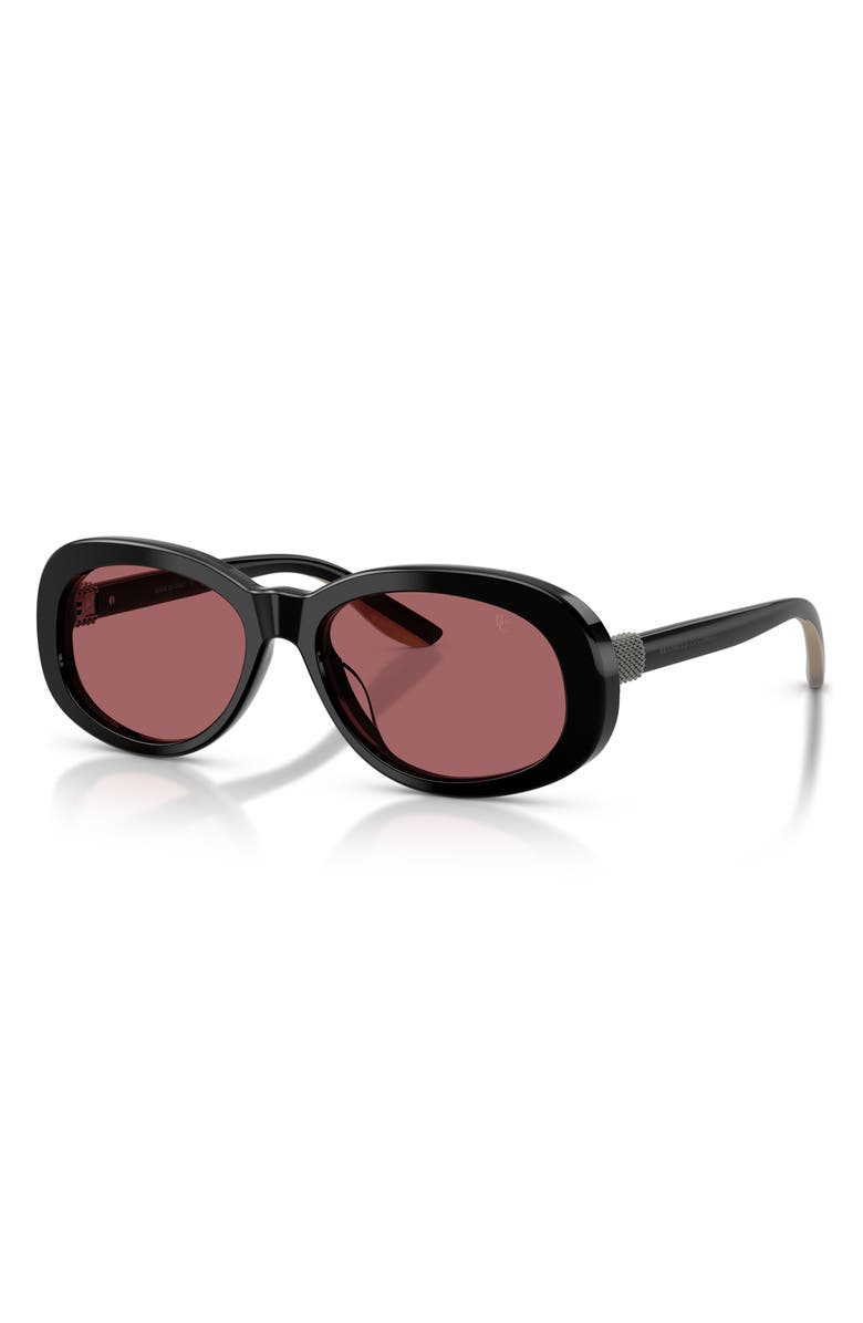 Brunello Cucinelli Claire 55mm Polarized Irregular Sunglasses, Alternate, color, Black