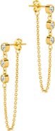 Sterling Forever Triple Round Cut Chain Drop Earrings