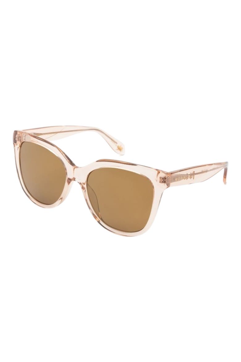 Pikake 55mm Low Bridge Medium Width Polarized Cat Eye Sunglasses, Alternate, color, GUAVA MIMOSA / GOLD MIRROR