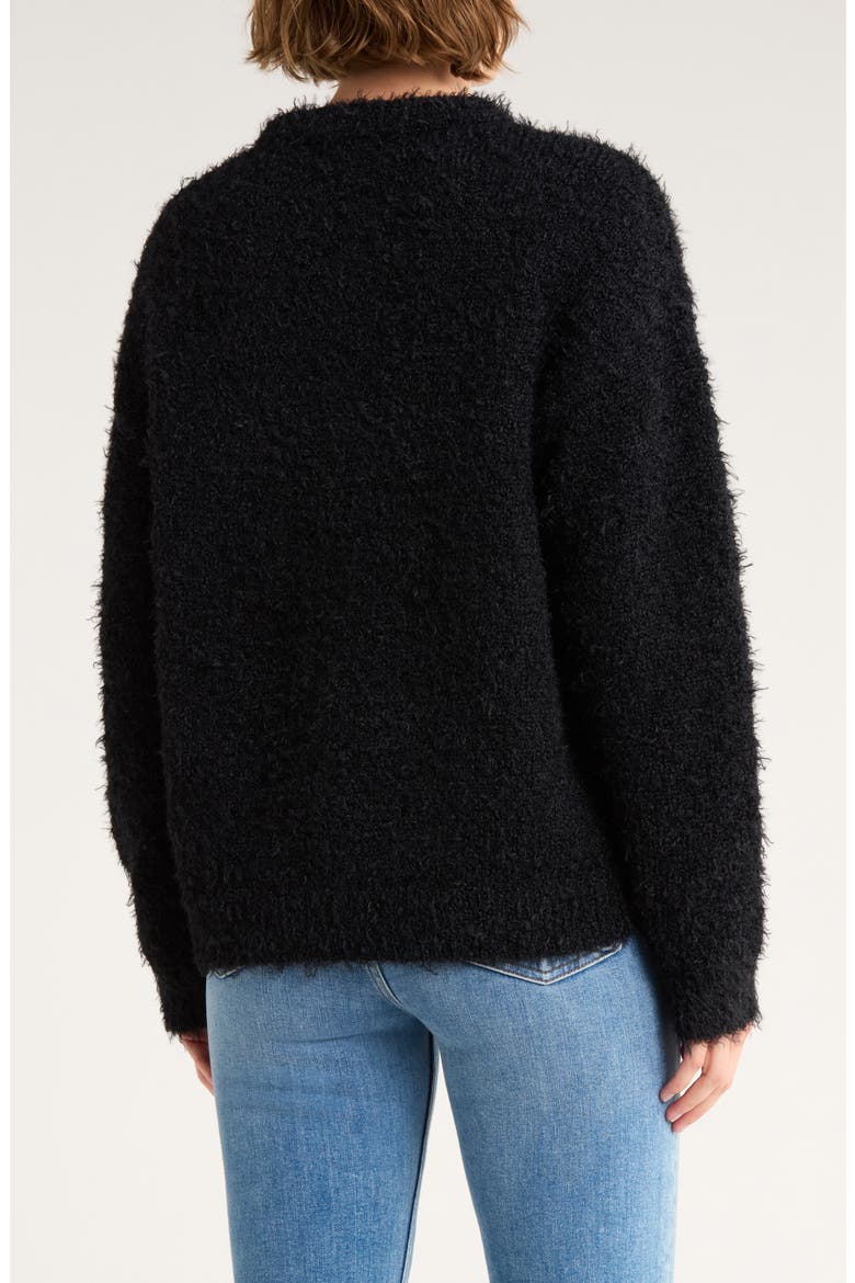 Oversize Eyelash Knit Sweater, Alternate, color, BLACK