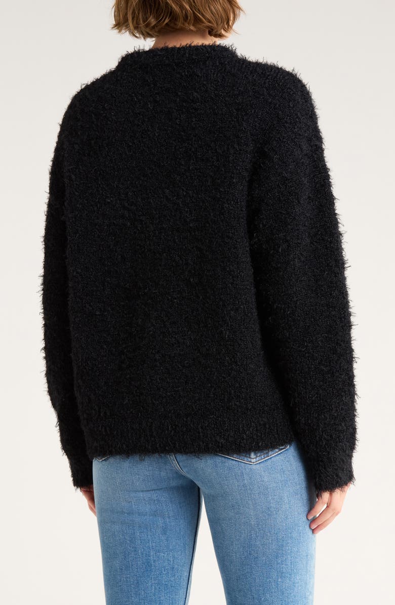 Leith Oversize Eyelash Knit Sweater, Alternate, color, Black