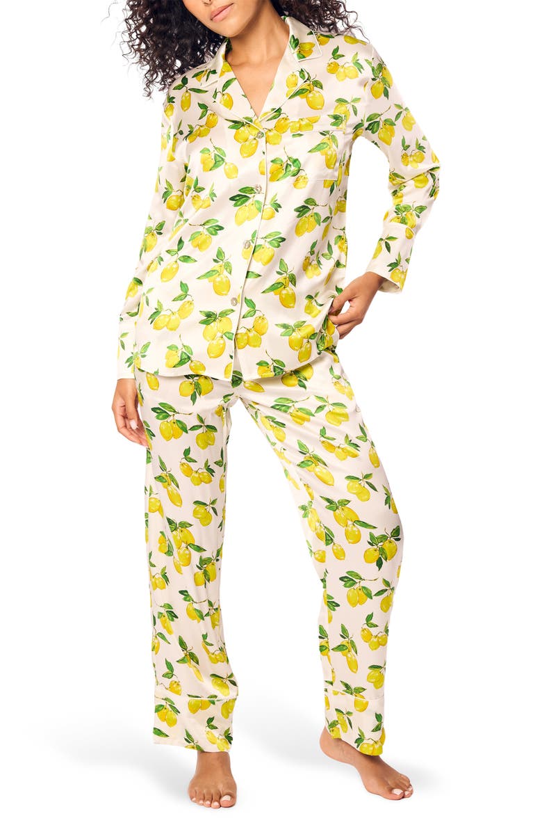 Petite Plume Amalfi Mulberry Silk Pajamas, Main, color, 